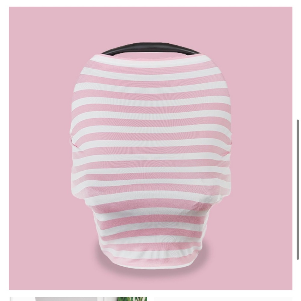 Cool Beans Striped Pink & White Stretch Versatile Baby Nursing Cover